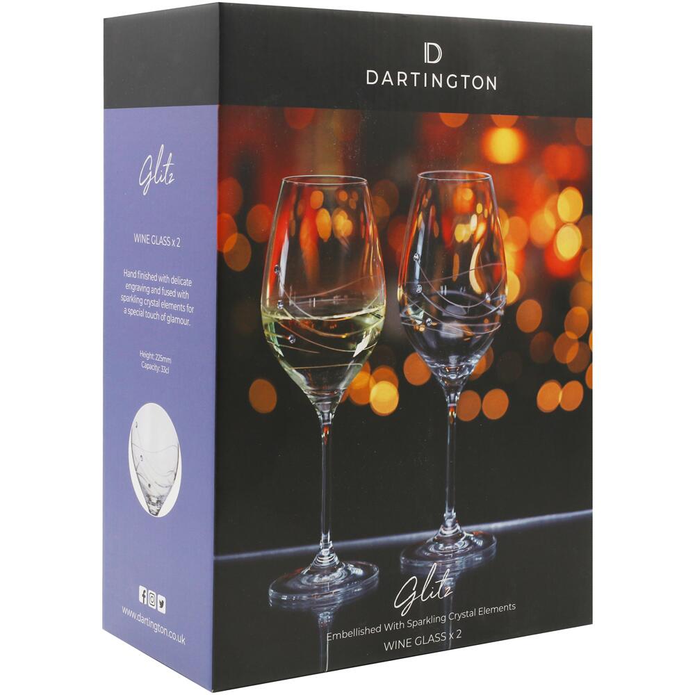 Dartington Crystal Glitz Wine Glasses 330ml Set of 2 ST2557/3/N/P