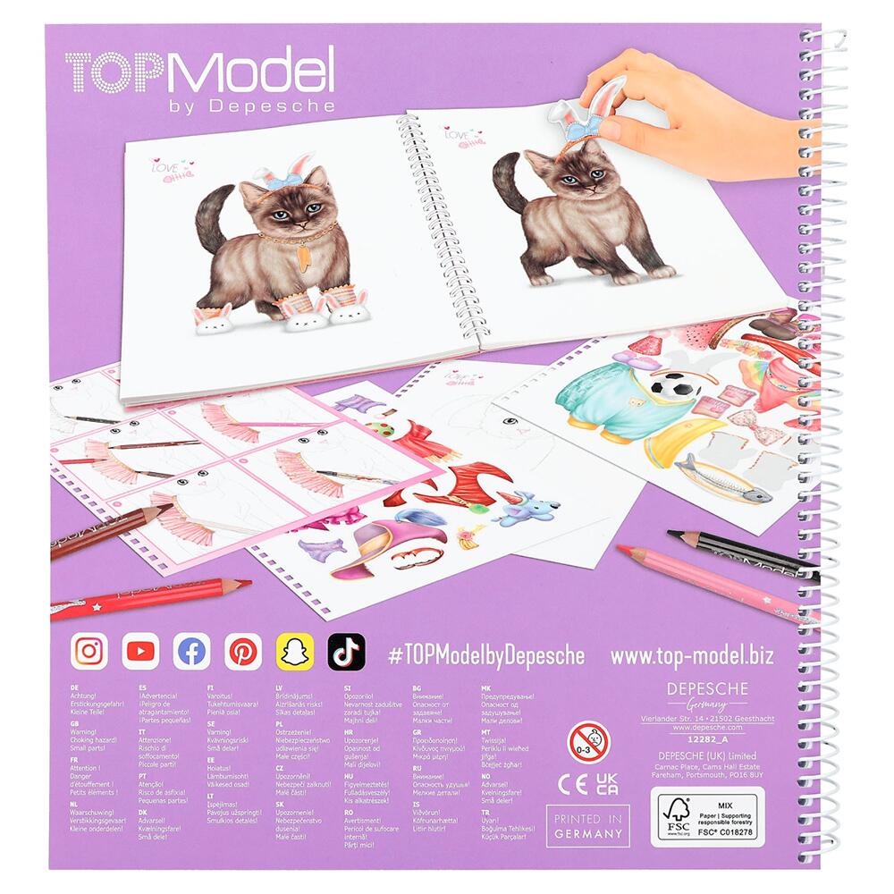 View 4 Depesche Create Your TOPModel Kitty Colouring Book 12282_A