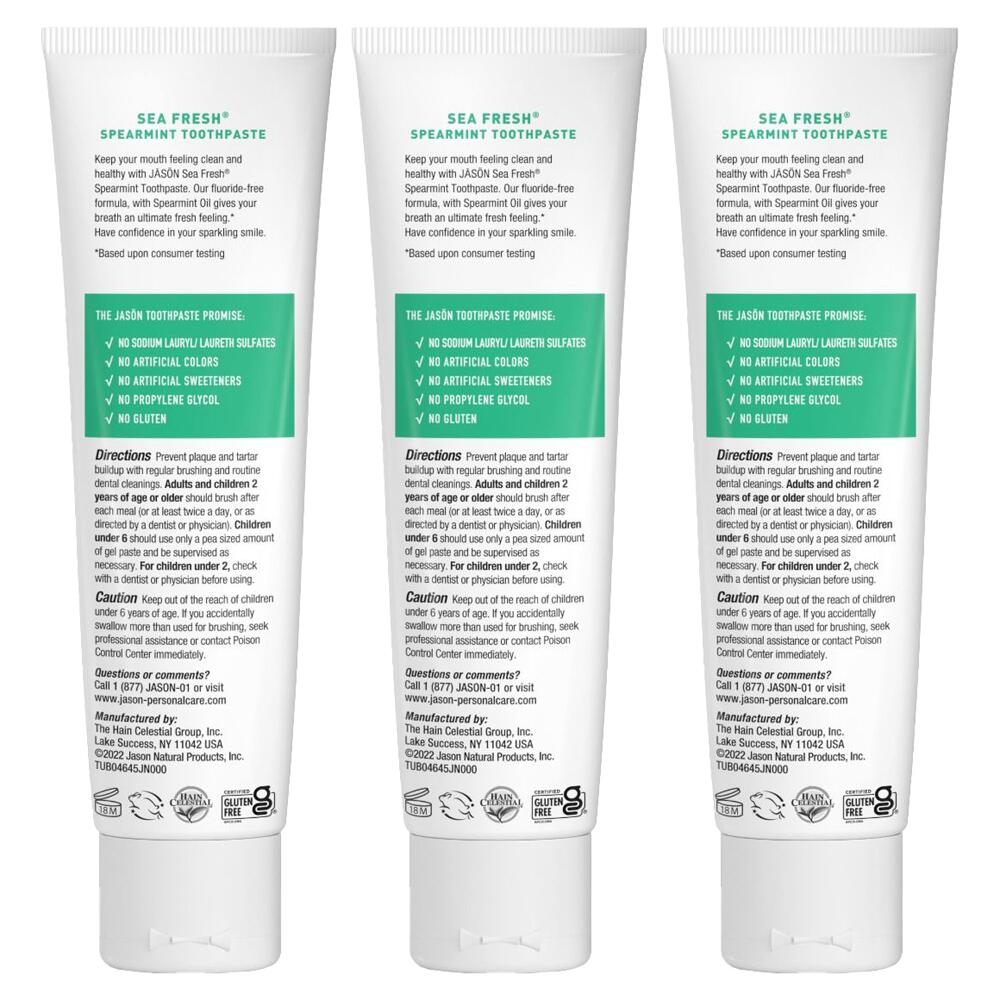 Jason Blue/Green Algae Sea Fresh Toothpaste 3x 170g (3 PACK)