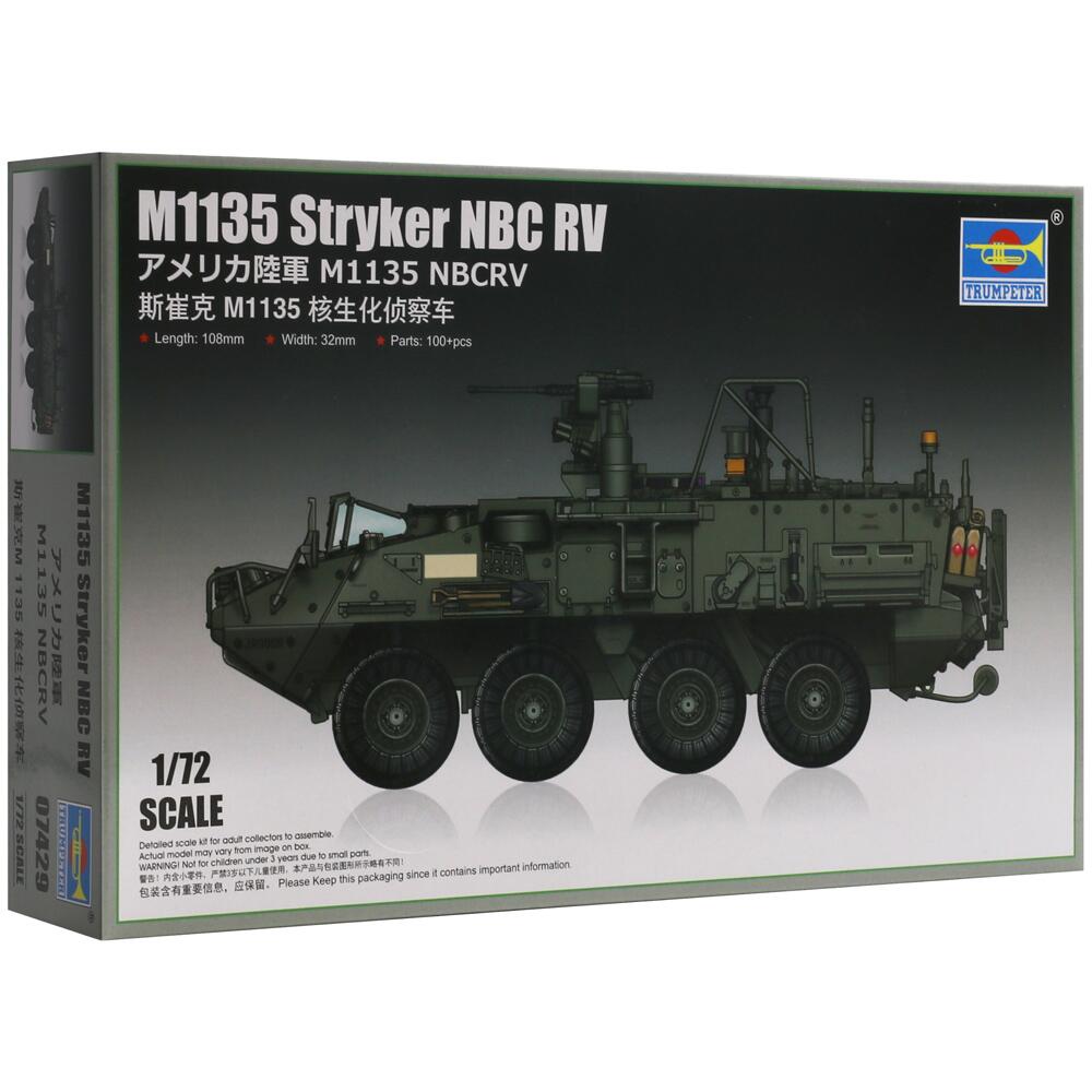 Trumpeter M1135 Stryker NBC RV Model Kit Scale 1/72 07429