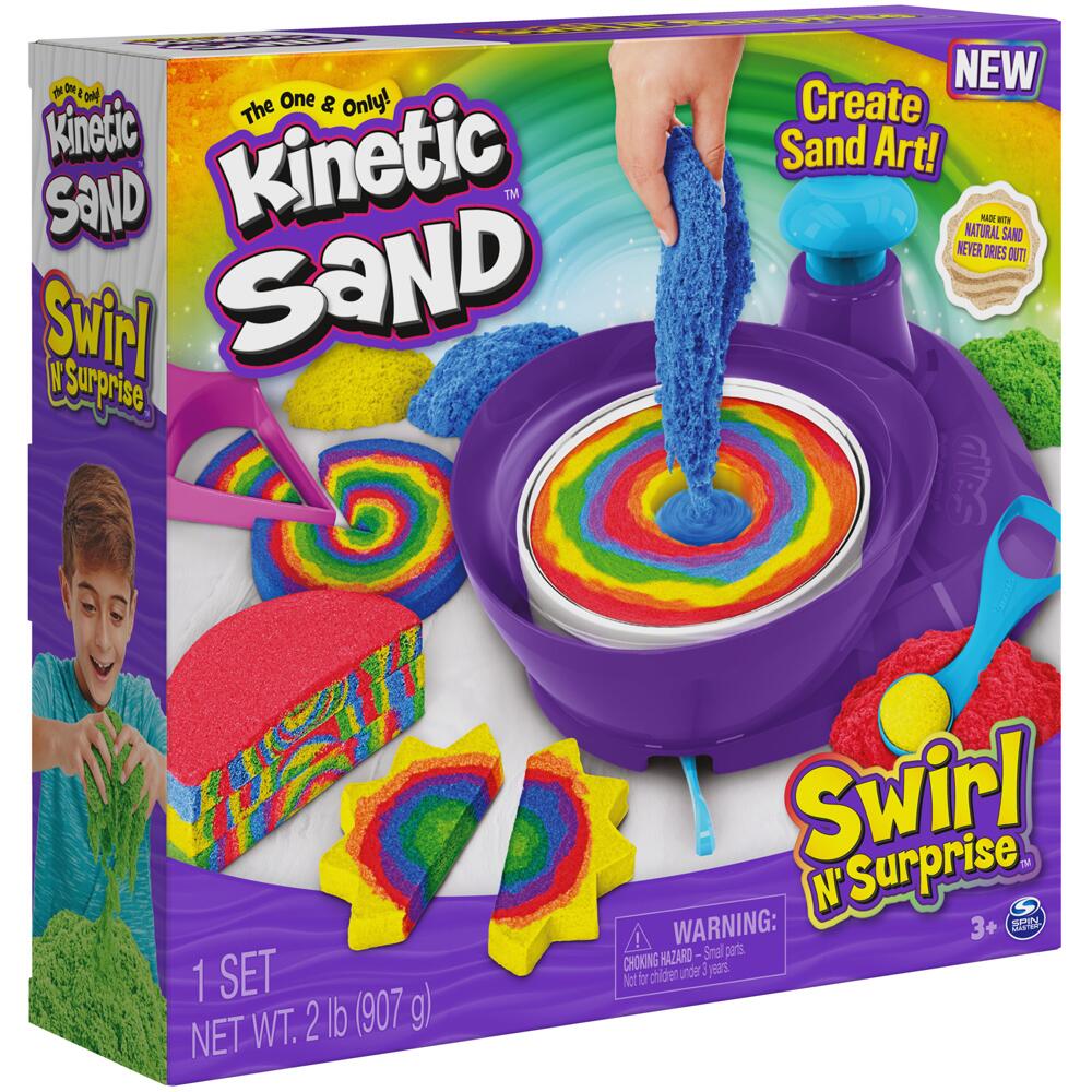 Kinetic Sand Swirl N' Surprise Creative Art Set with Tools and 2lbs Sand