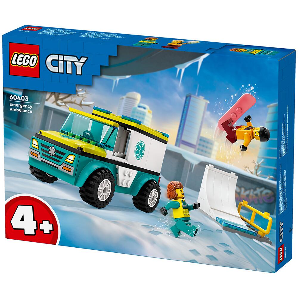 LEGO City Emergency Ambulance and Snowboarder Set 60403 Ages 4+
