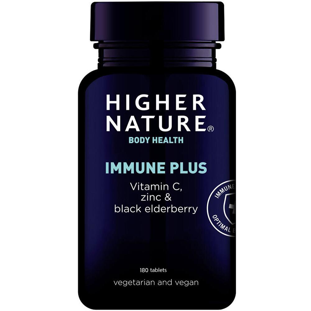 Higher Nature Immune Plus Vitamin C, Zinc & Black Elderberry 180 Tablets QIM180