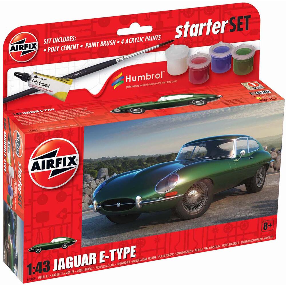 Airfix Jaguar E Type Classic Car Starter Set Scale 1:43 A55009