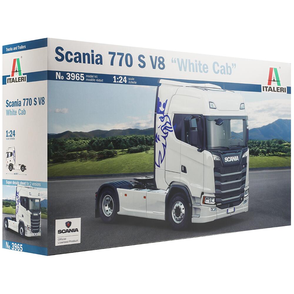 Italeri Scania 770 S V8 White Cab Truck Model Kit Scale 1/24