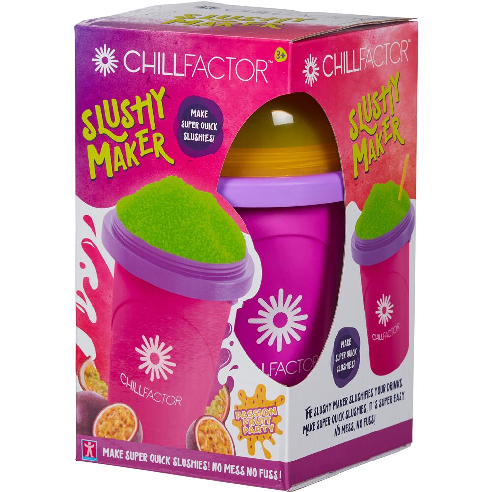 Chillfactor Slushy Maker Cup with Reusable Straw PASSION FRUIT PARTY PURPLE 07954