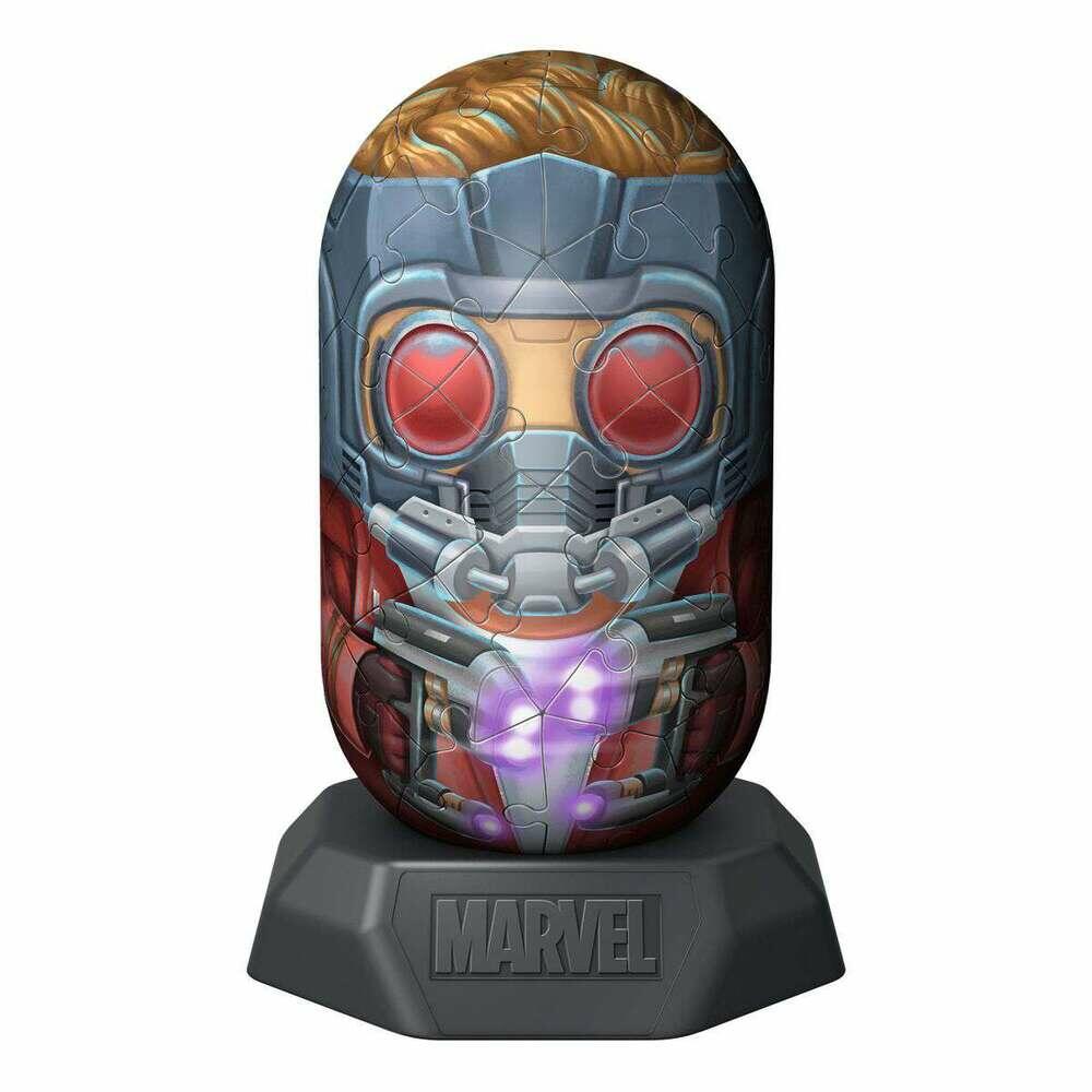 Ravensburger Hylkies Marvel #33 Captain America - Figura Da Collezione In Plastica, 54 Pezzi Da Assembrare Senza Colla, Con Supporto E Carta Da Collezione