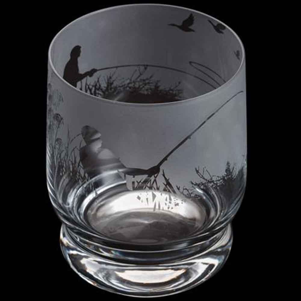 Dartington Aspect Hand Finished FLY FISHING Tumbler Glass BOXED TU3407/5/FFISHING