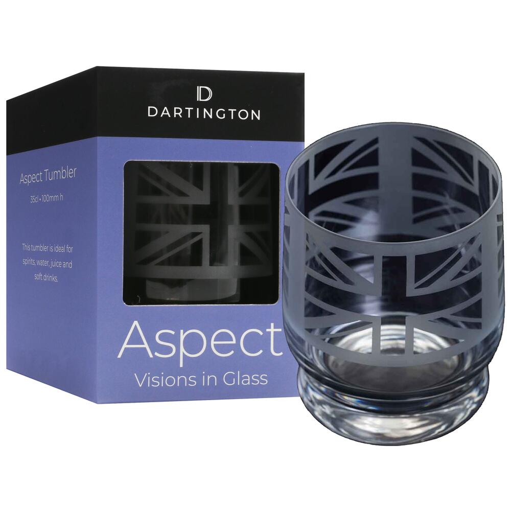 Dartington Aspect Tumbler Glass Union Jack Design TU3407/5/UNIONJACK