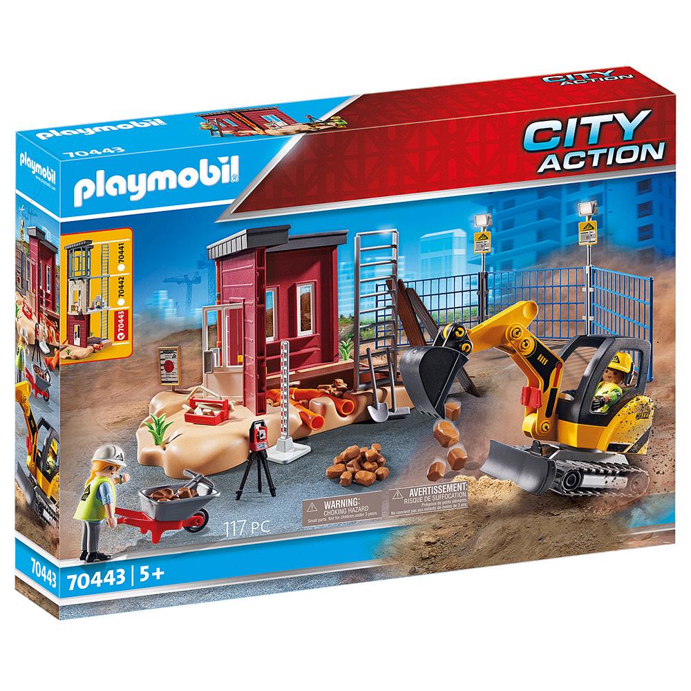 Playmobil City Action Mini Excavator with Building Section Playset