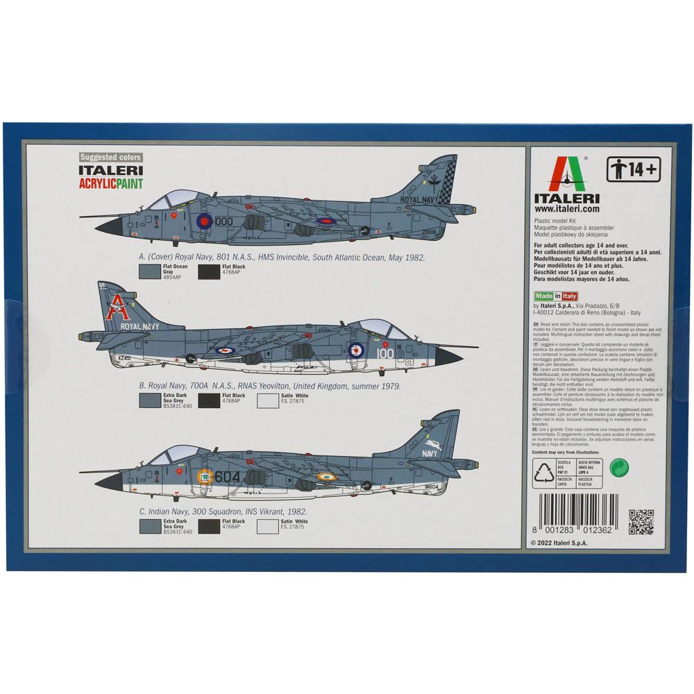View 2 Italeri FRS 1 Sea Harrier Military Jet Aircraft Falklands Model Kit Scale 1:72 1236