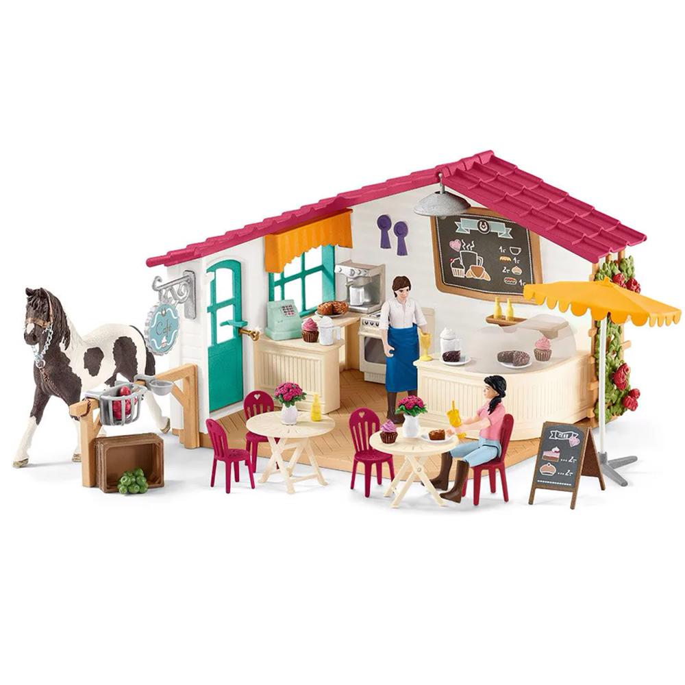 View 2 Schleich Horse Club Rider Café Playset with Figures 97 Piece for Ages 5-12 42592