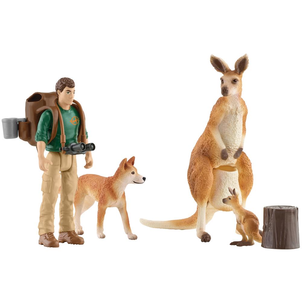 View 2 Schleich Wild Life Outback Adventures Figure Set with Kangaroo and Dingo 42623