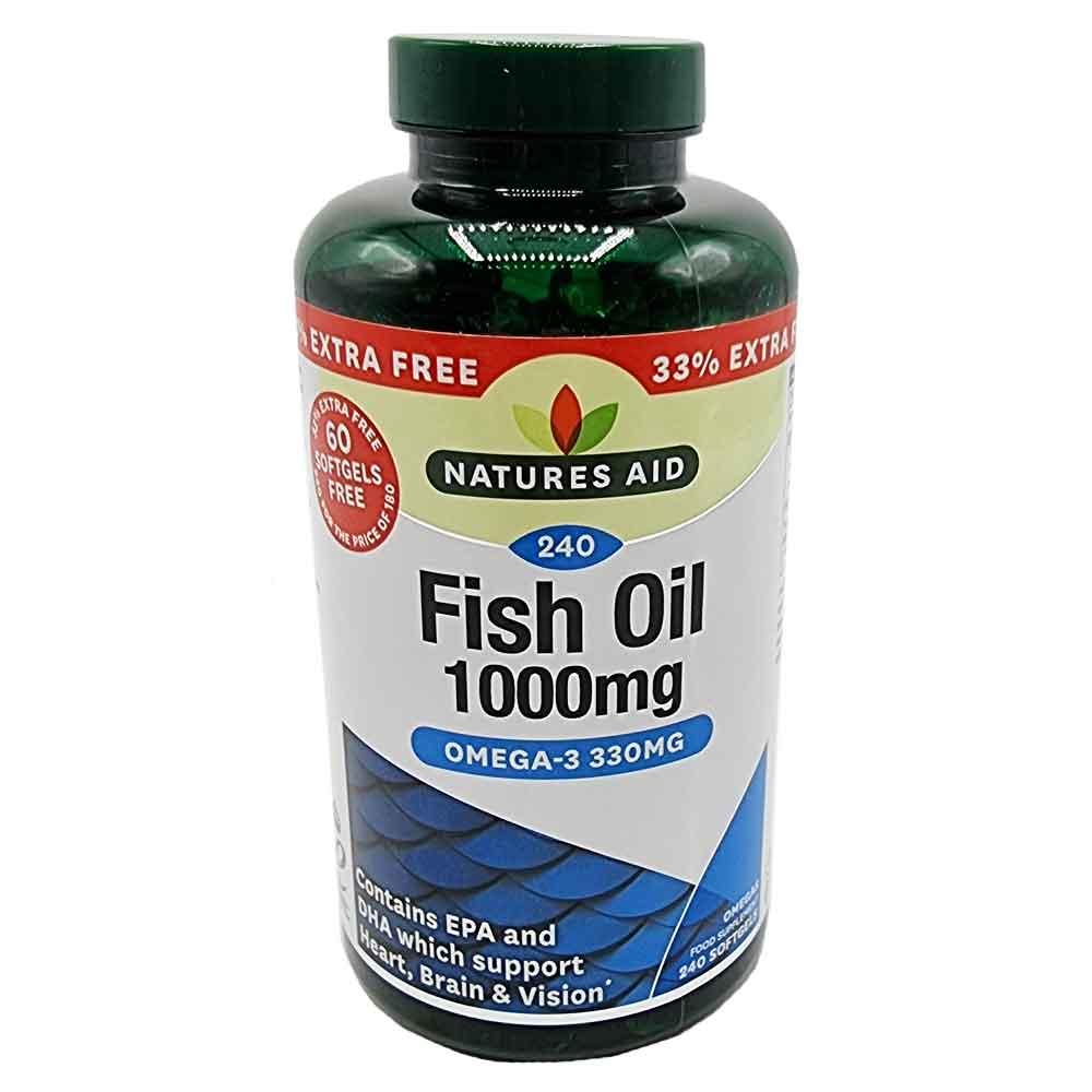 Natures Aid Fish Oil Omega-3 330mg 240 Softgels 17366