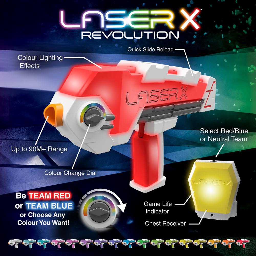 Laser X Revolution 4 Player Laser Tag with Chest Receiver Set