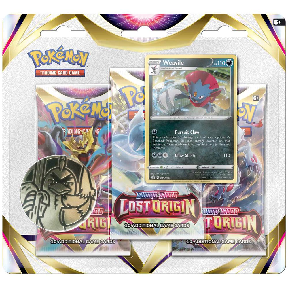Pokemon Trading Card Game Lost Origin Promo Weavile with 3 Booster Packs POK85060D12-W