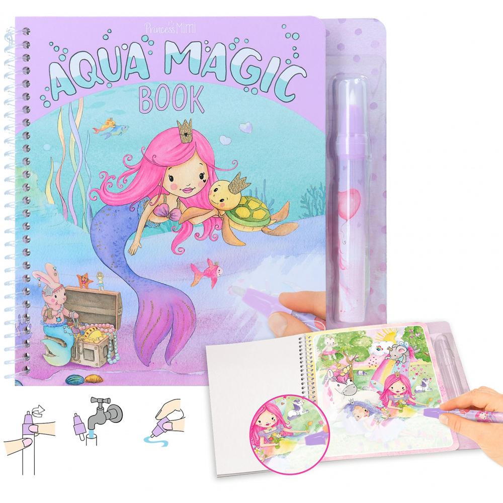View 2 Depesche Princess Mimi Aqua Magic Colouring Book with Water Pen Ages 4+ 12096_A