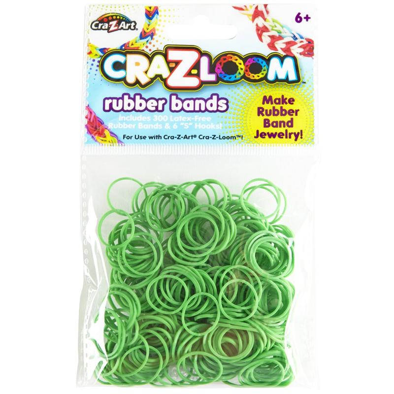 Cra-Z-Loom Fashion Colour Band GREEN (300 Pack) CO19101GREEN