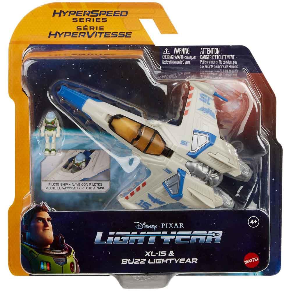 View 4 Disney Pixar Lightyear Hyperspeed Series XL 15 Space Ship Toy with Figure HHJ95
