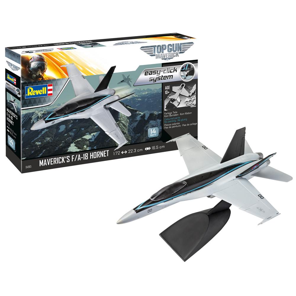 View 3 Revell Easy-Click Top Gun Maverick's F/A-18 Hornet Aircraft Model Kit Scale 1:72 04965