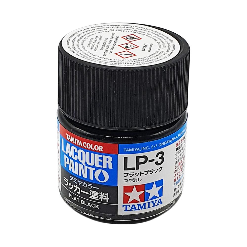 Tamiya Color Lacquer Paint 10ml - FLAT BLACK LP-3 82103