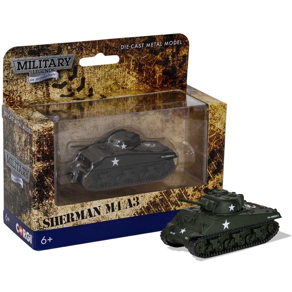 Corgi Military Legends in Miniature Die-Cast Metal Sherman M4 A3 Tank Model (Fit the Box Scale) CS90632