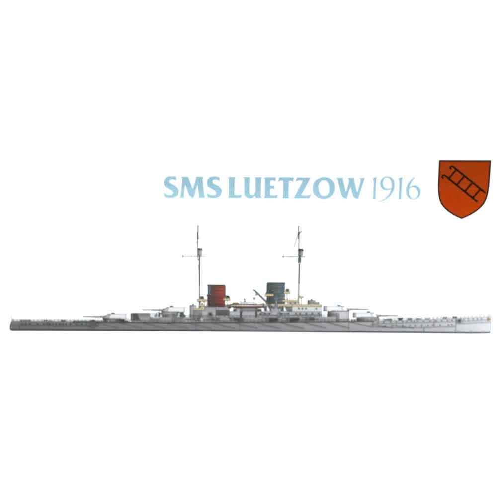 View 5 Takom SMS Derrflinger Luetzow Ships and Q Class Zeppelin Model Kit Scale 1/700 SP-7043
