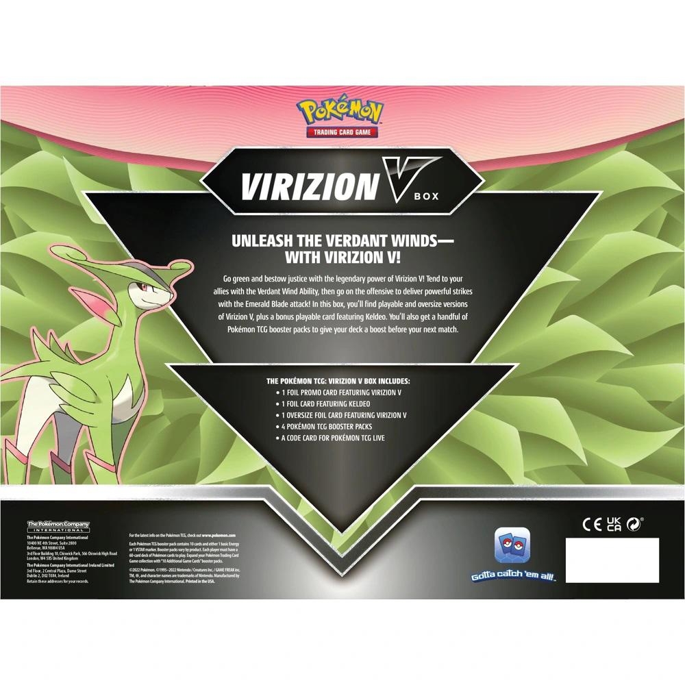 View 5 Pokémon Trading Card Game Virizion V Box with 4 Booster Packs for Ages 6+ POK85120