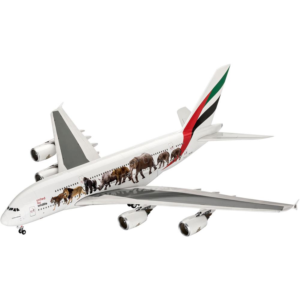 View 2 Revell Airbus A380-800 United For Wildlife Passenger Plane Model Kit Scale 1/144 03882
