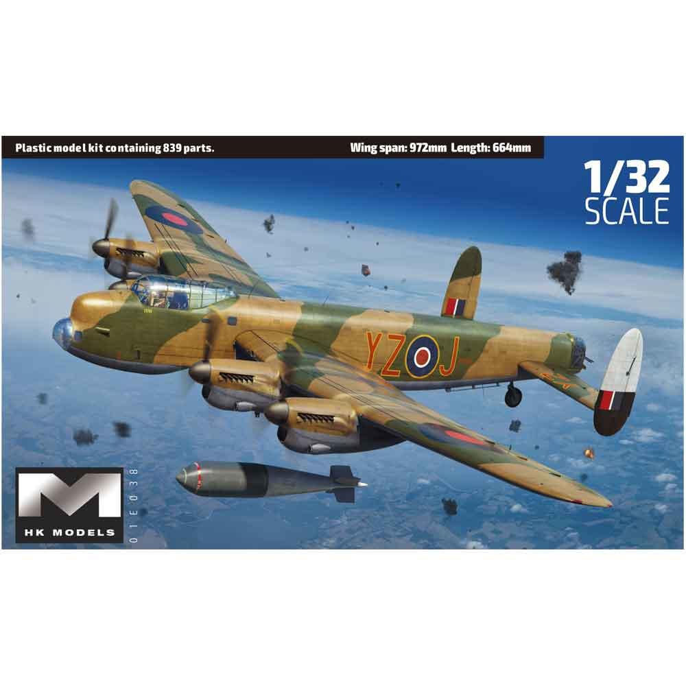 View 3 HK Models Avro Lancaster B MkI Grand Slam Military Aircraft Model Kit Scale 1:32 01E38