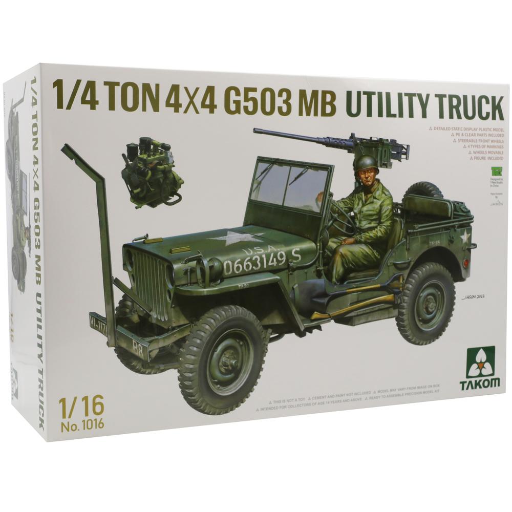 Takom G503 MB Utility Truck Quarter Ton Military Vehicle Model Kit Scale 1:16 PKTAK01016