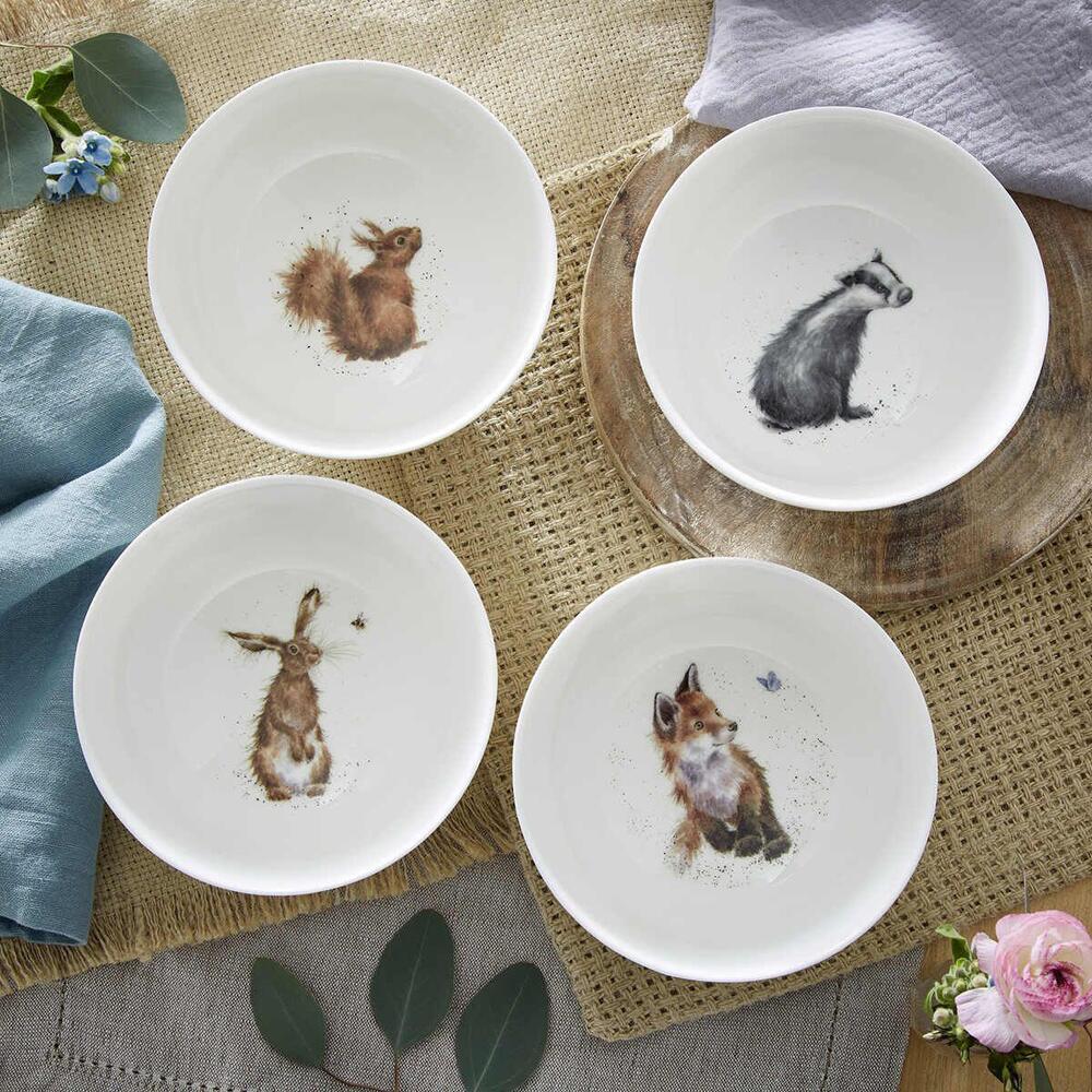 Wrendale Designs Countryside Animals Coupe Plates Royal Worcester Set of 4