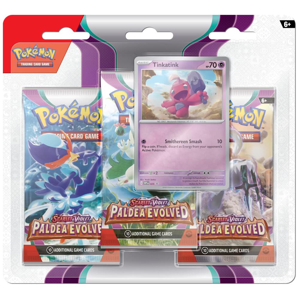 Pokemon TCG Scarlet & Violet Paldea Evolved TINKATINK 3 Booster Packs POK85463-TINKATINK