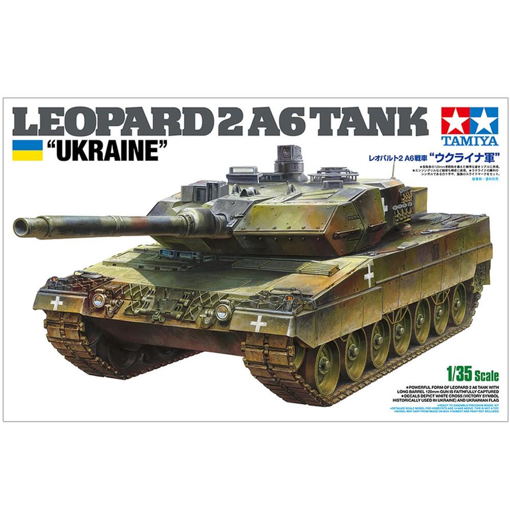 Tamiya Leopard 2 A6 Tank Ukraine Military Model Kit Scale 1/35 25207