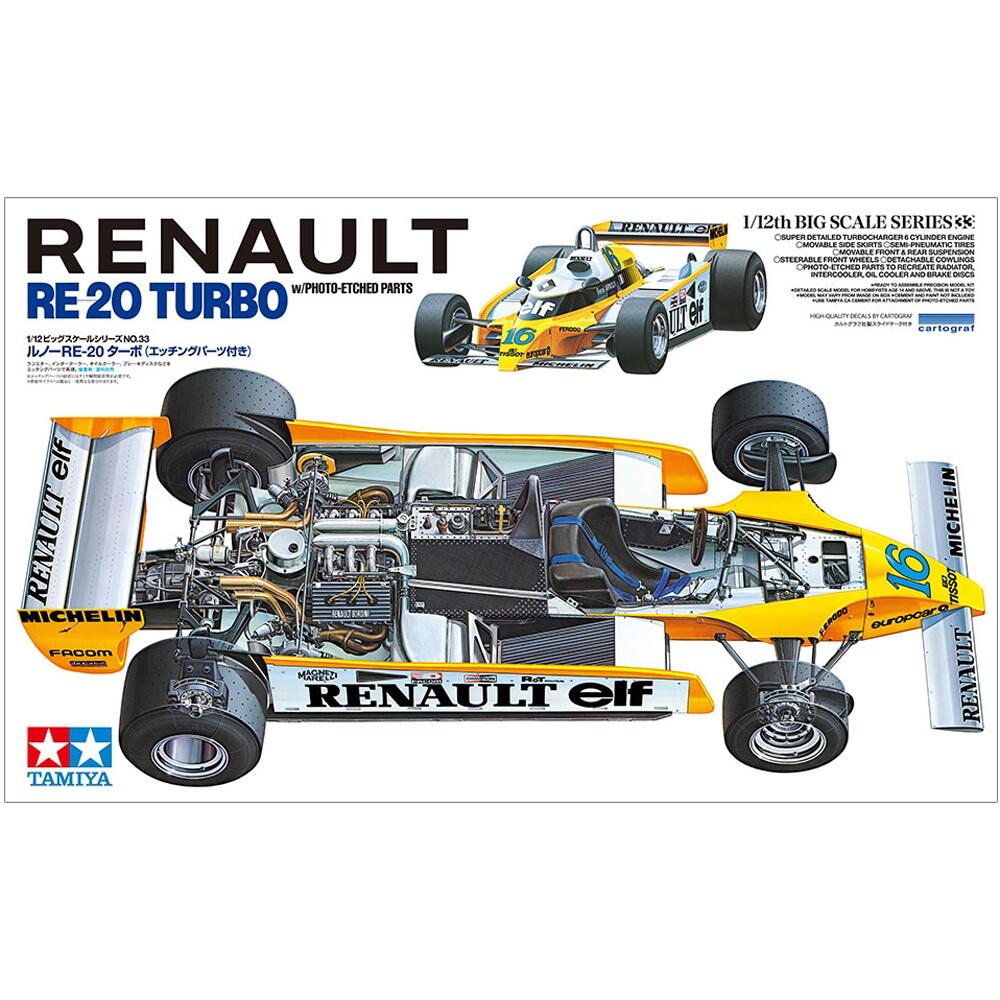 Tamiya Renault RE 20 Turbo Car Model Kit 12033 Scale 1:12 12033