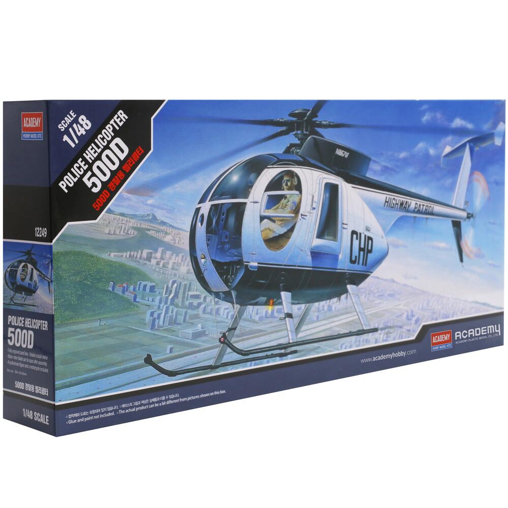 Academy Hughes Police Helicopter 500D Model Kit Scale 1/48 PKAY12249