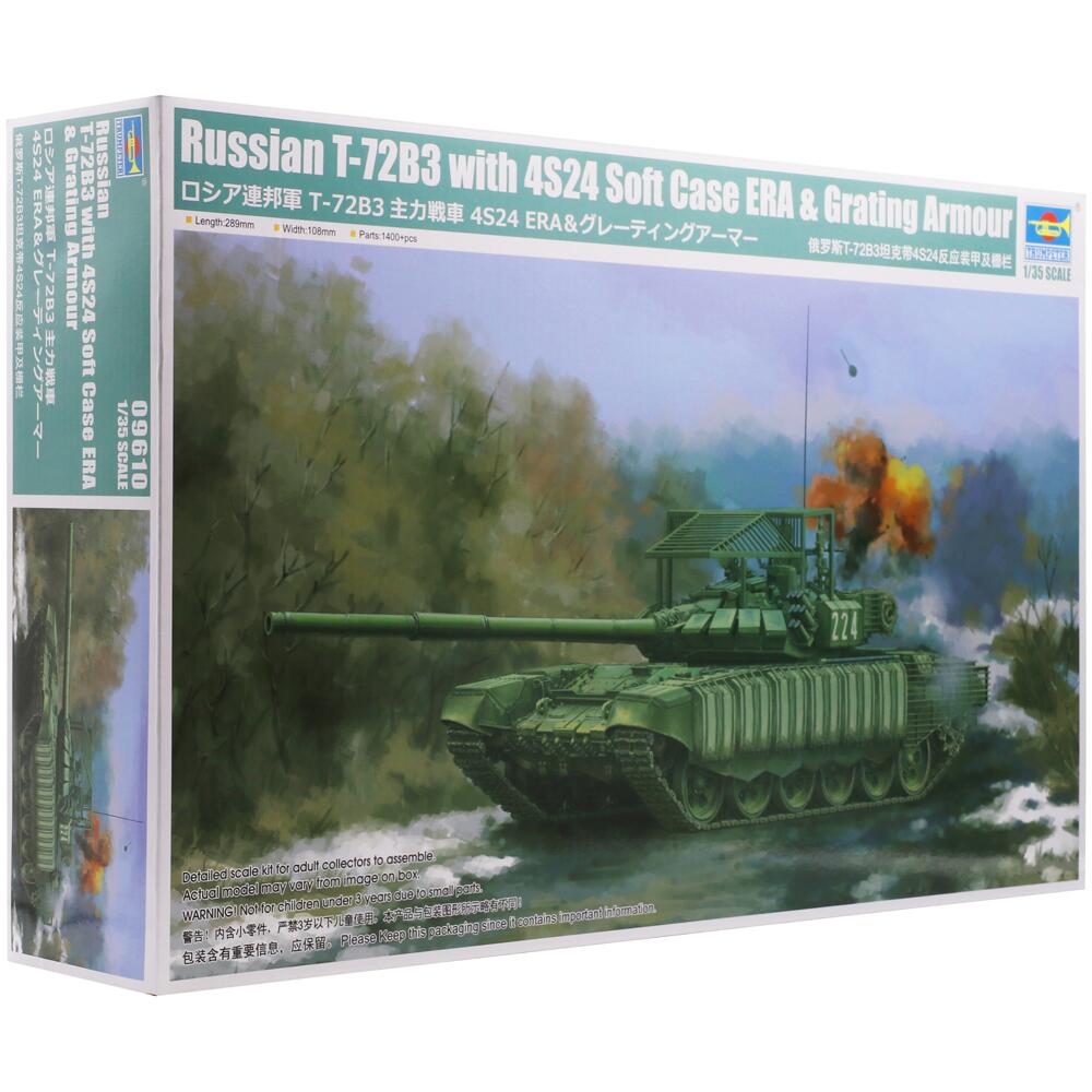 Trumpeter Soviet Main Battle Tank T-72B3 4S24 & Grating Armour Model Kit 1/35 PKTM09610