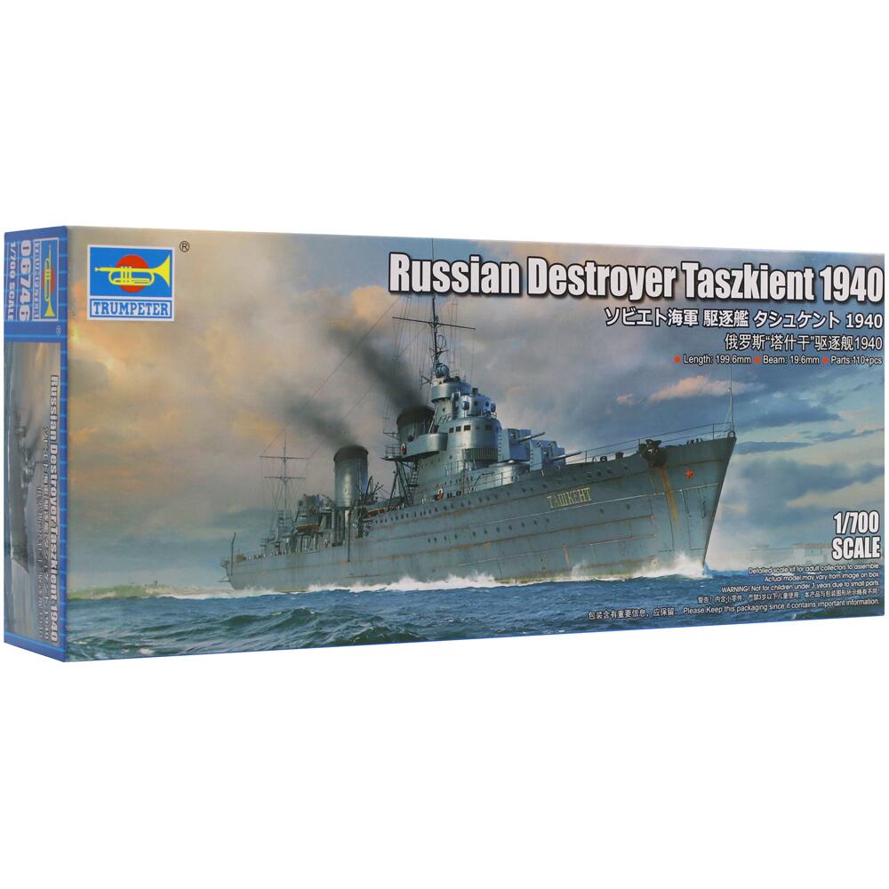Trumpeter Taszkient 1940 Russian Destroyer Ship Model Kit Scale 1:700 PKTM06746
