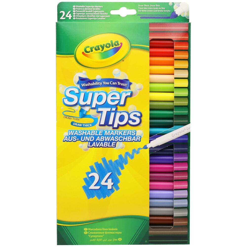 Crayola Super Tips Washable Coloured Markers Pack of 24 VI58-5057-E-000