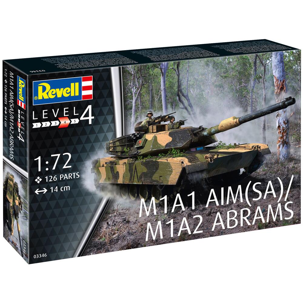 Revell M1A1 AIM (SA)/M1A2 Abrams Tank Military Model Kit Scale 1:72 03346