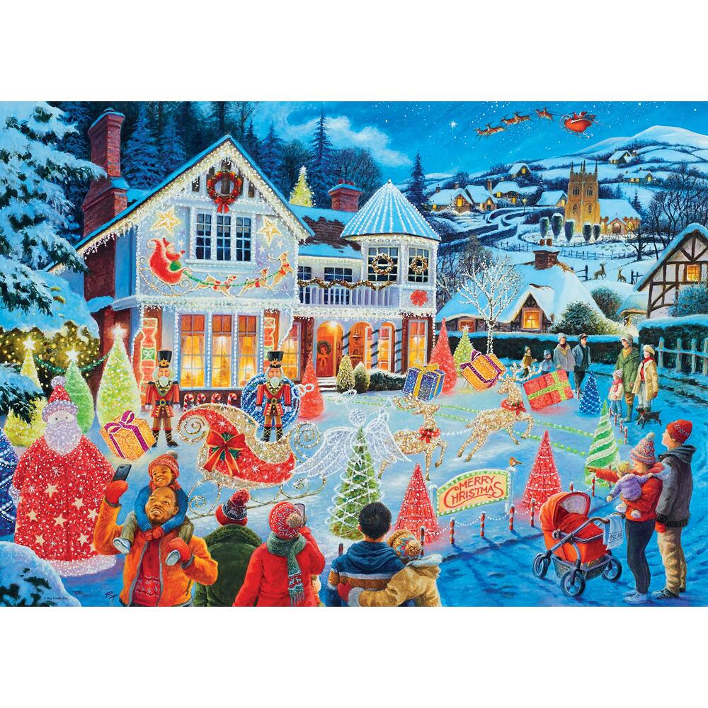 View 2 Ravensburger Limited Edition The Christmas House 1000 Piece Jigsaw Puzzle 16849
