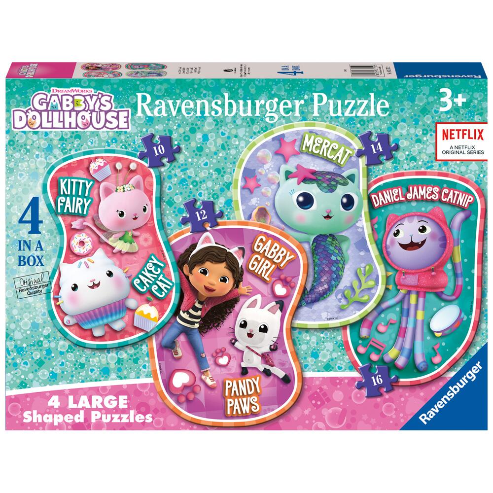 Ravensburger Gabby's Dollhouse Set of 4 Large Shaped Jigsaw Puzzles 03170