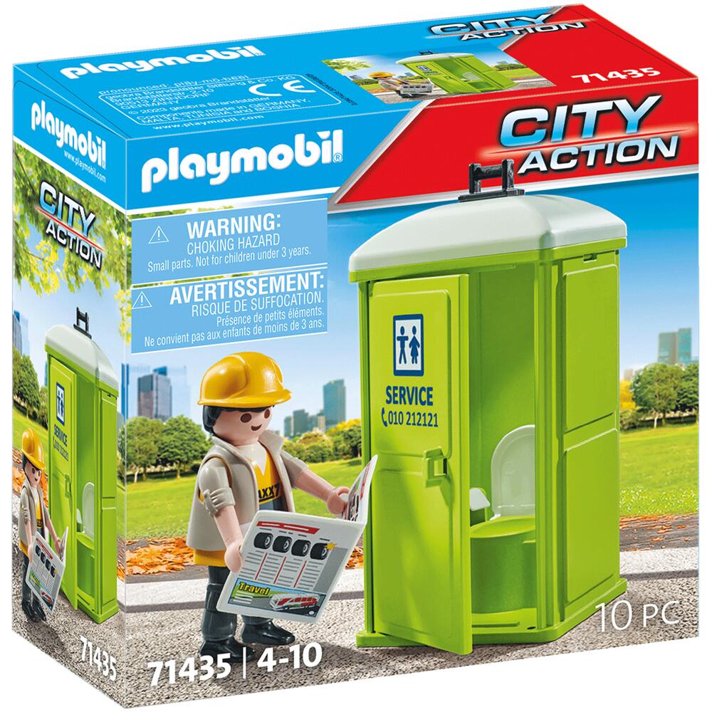 Playmobil City Action Portable Toilet with Figure Playset Ages 4-10 71435