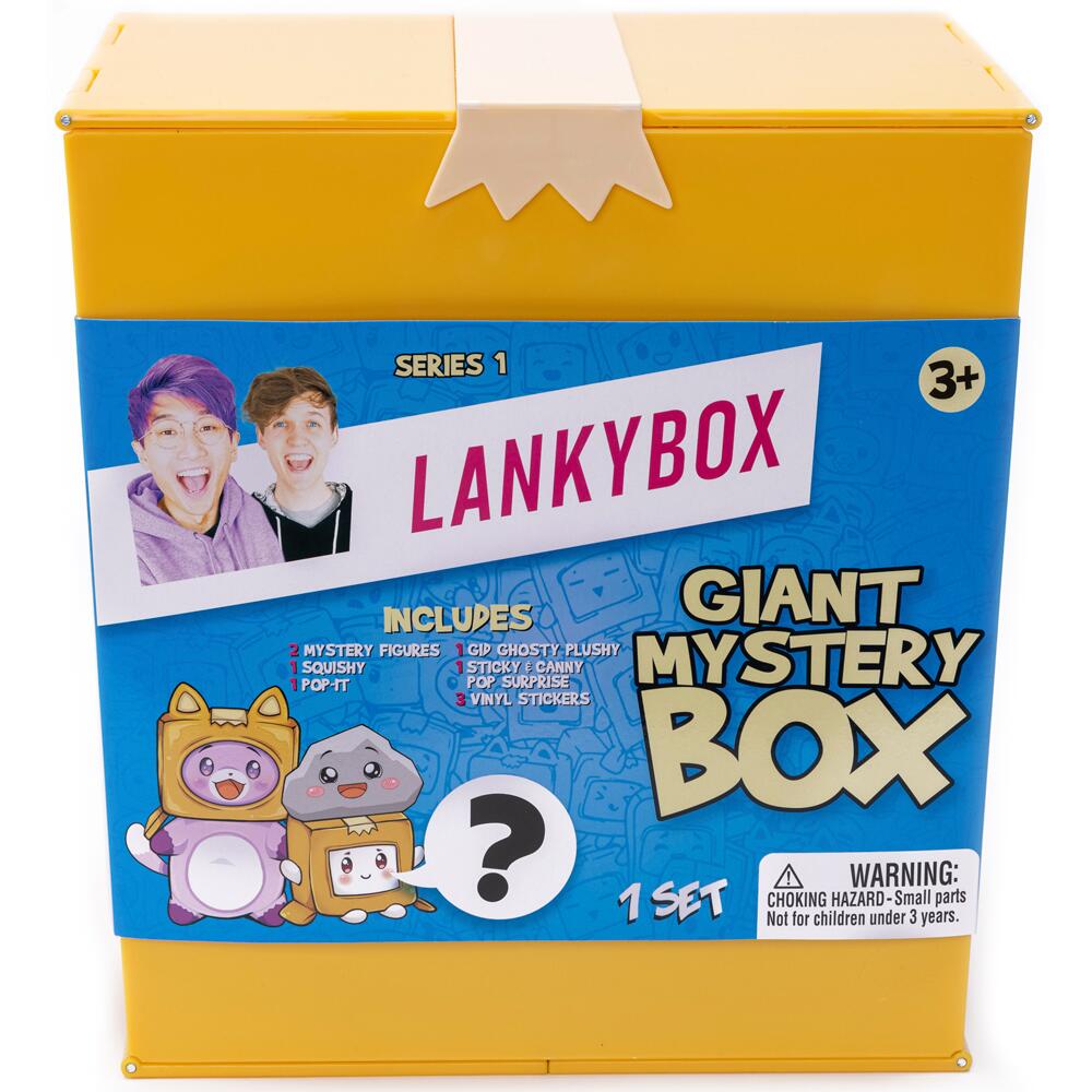 LankyBox Giant Mystery Box with Figures Plushie and Stickers for Ages 3+