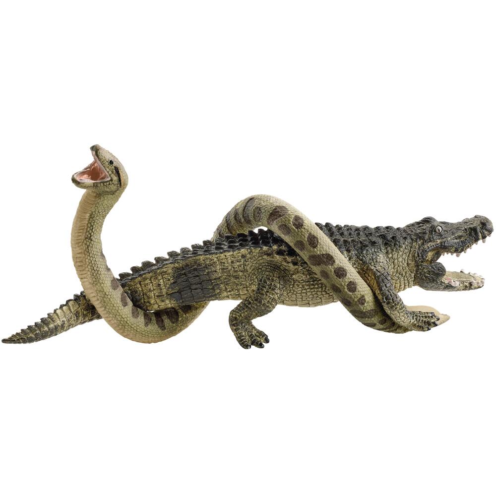 Schleich Wild Life Danger in The Swamp Alligator and Snake Figure Playset