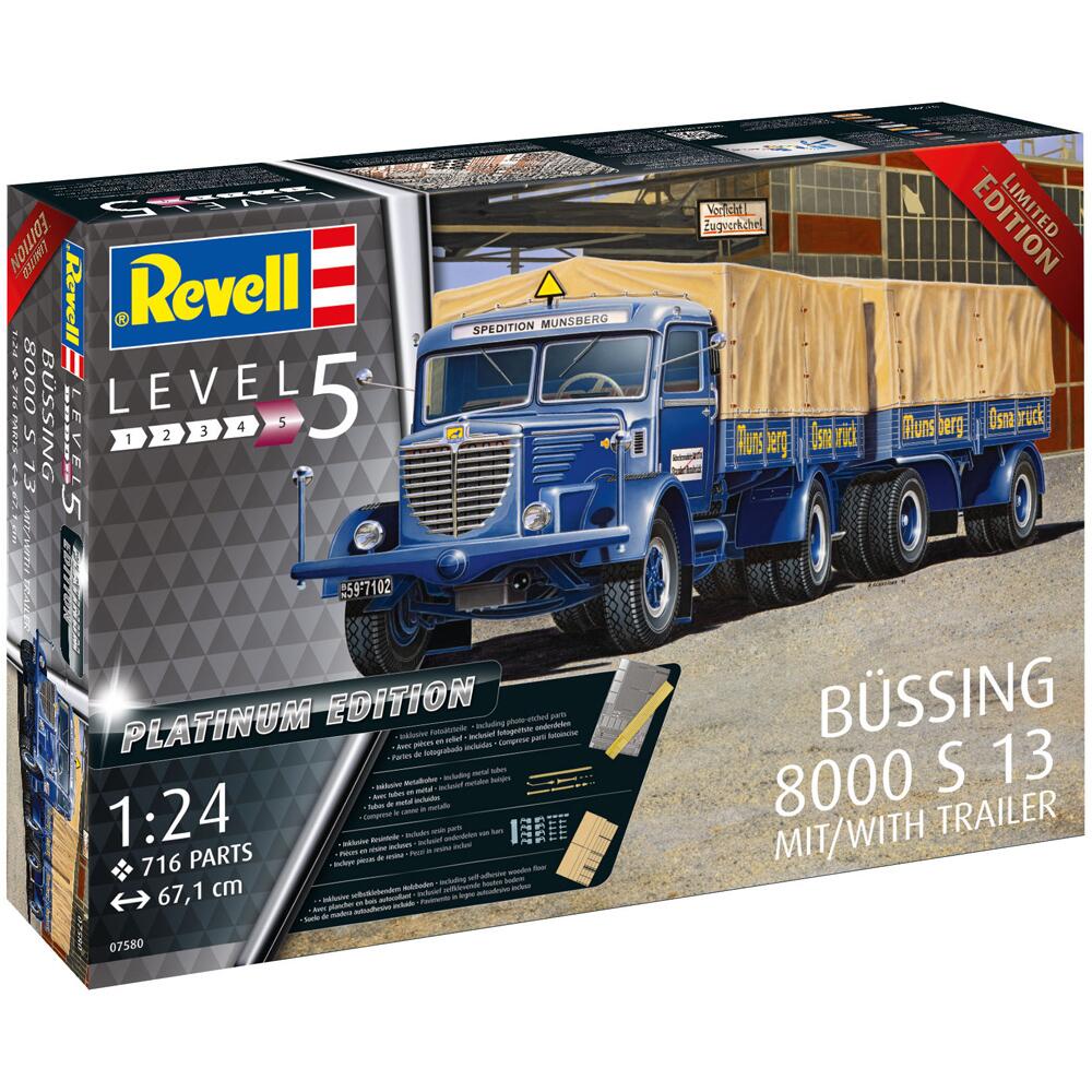 Revell Büssing 8000 S 13 Truck with Trailer Platinum Edition Model Kit 1/24 07580