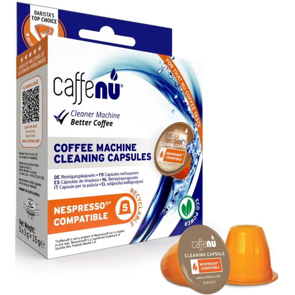 Caffenu Coffee Machine Cleaning Capsules Nespresso Compatible - Pack of Five 130100000