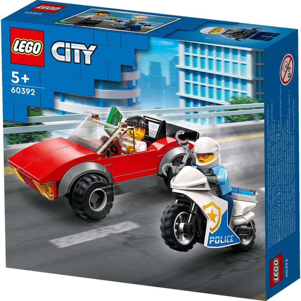 LEGO City Police Bike Car Chase Building Set Toy 59 Piece for Ages 5+ 60392