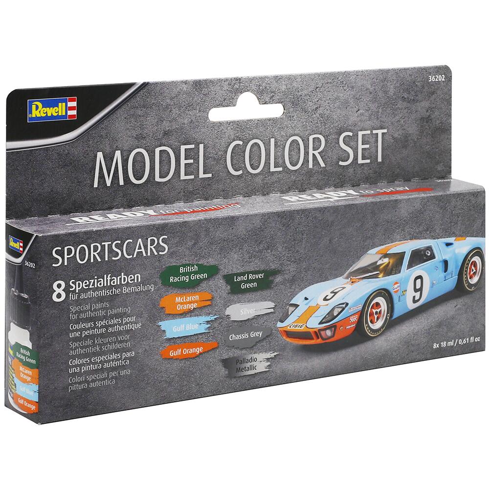 Revell Model Colour Acrylic Paint Set SPORTS CARS 8 x 17ml 36202