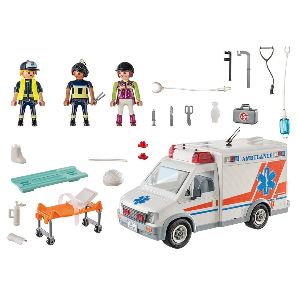 Playmobil City Action Ambulance Vehicle Playset with Figures & Accessories